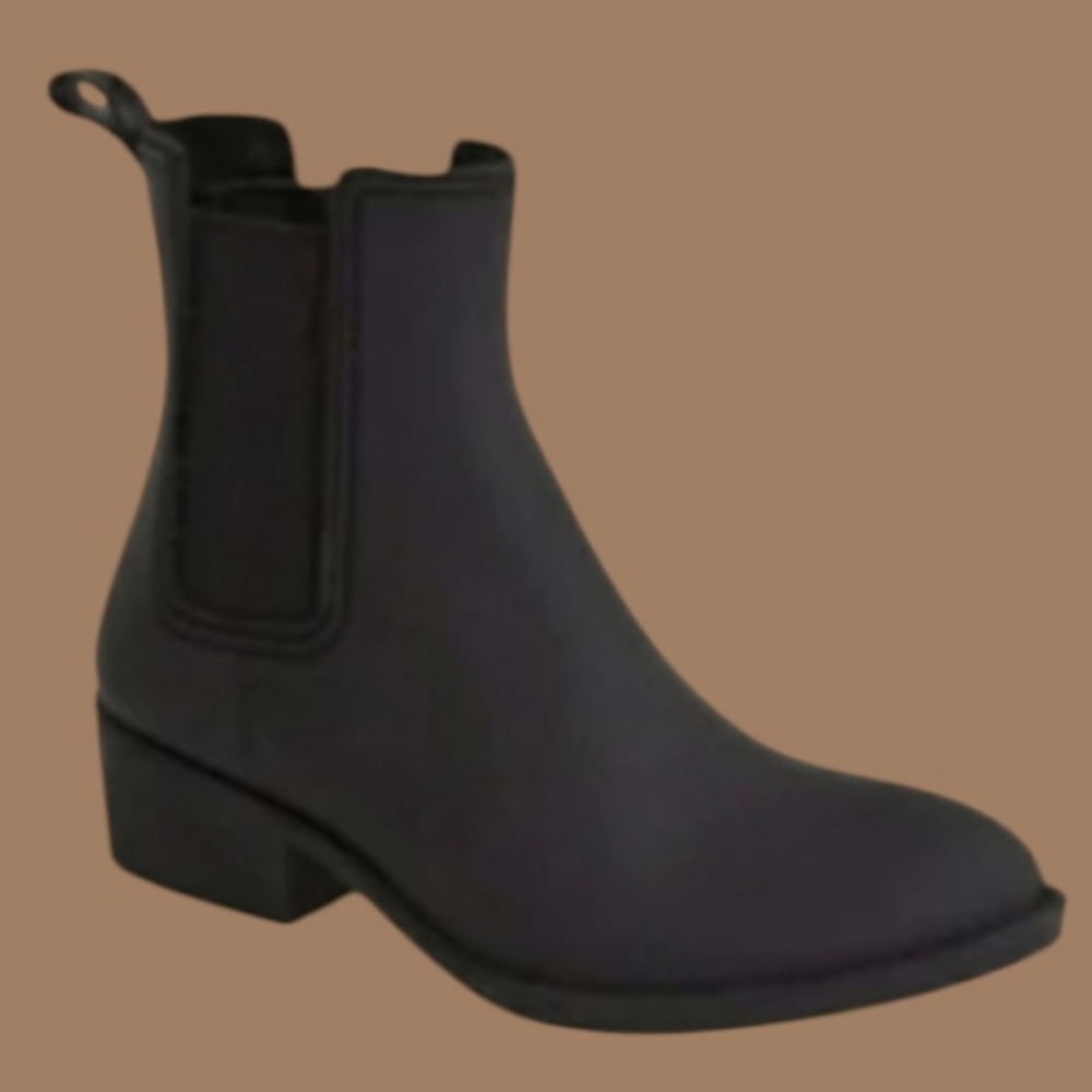 EUC Havana Last Jeffrey Campbell Black Rubber Chelsea Rain Boot Size 9